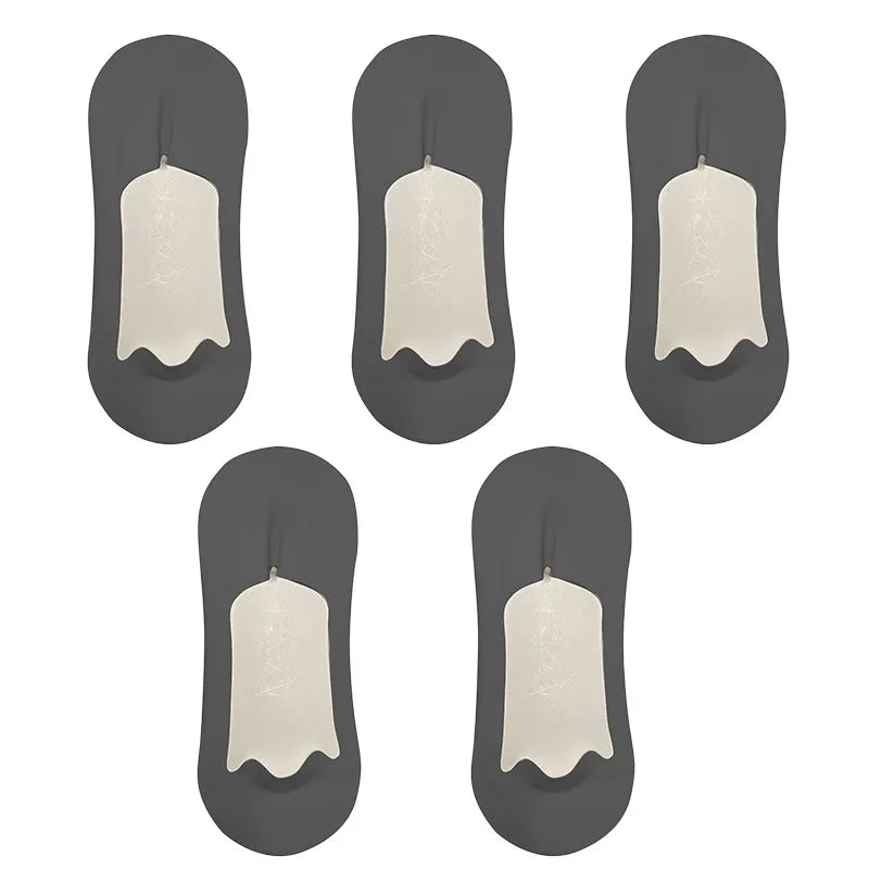 5pairs Men's Cotton Socks Summer Breathable Ultra-thin No Show Ice Silk Sock Silicone Non-slip Bottom Absorb Sweat Men Boat Sock