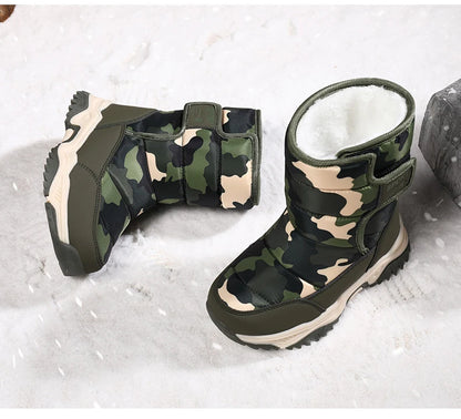 Children Winter Boots - Waterproof Kids Snow Boots With Plush Lining & Rubber Sole