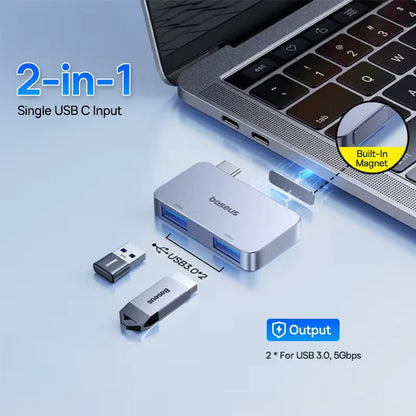Baseus USB-C Hub – Dual USB-C Ports, Thunderbolt 3 Hub with 4K HDMI Adapter