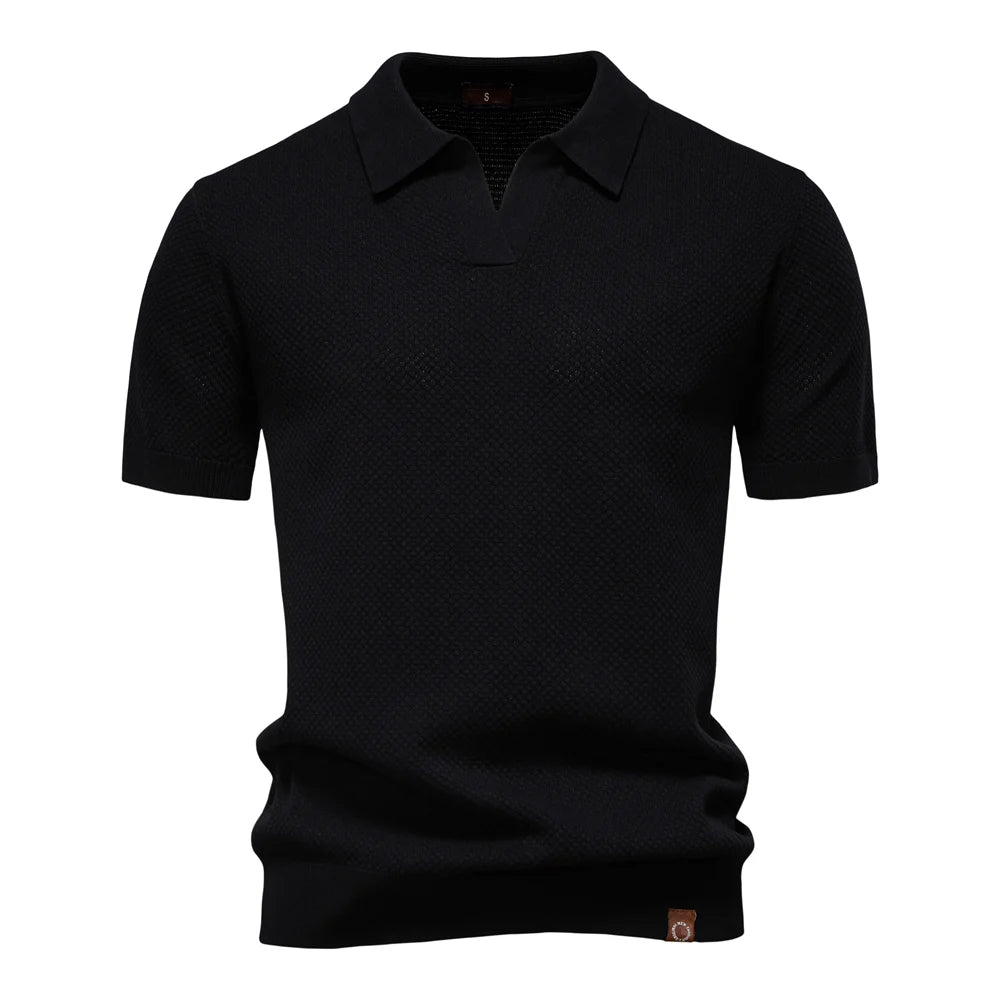Men's Breathable Polo Shirt - Lightweight Stretch Short Sleeve Polo for Summer Casual Wear