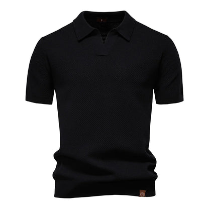 Men's Breathable Polo Shirt - Lightweight Stretch Short Sleeve Polo for Summer Casual Wear