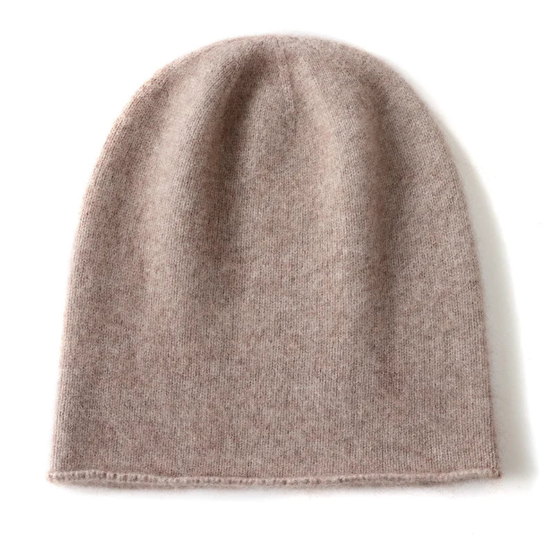 Cashmere Beanie Hat - 100% Soft Knit Winter Hat For Men & Women, Solid Color