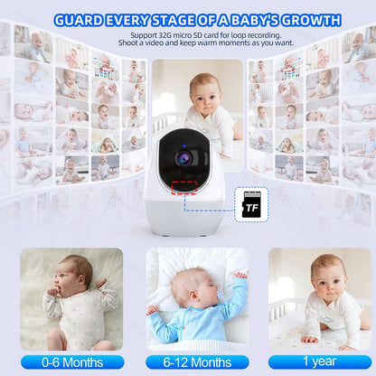 1080P HD WiFi Baby Monitor Phone APP Remote View 4.3" Nanny Night Light VOX HD Night Vision Lullabies Temperature Monitor Camera
