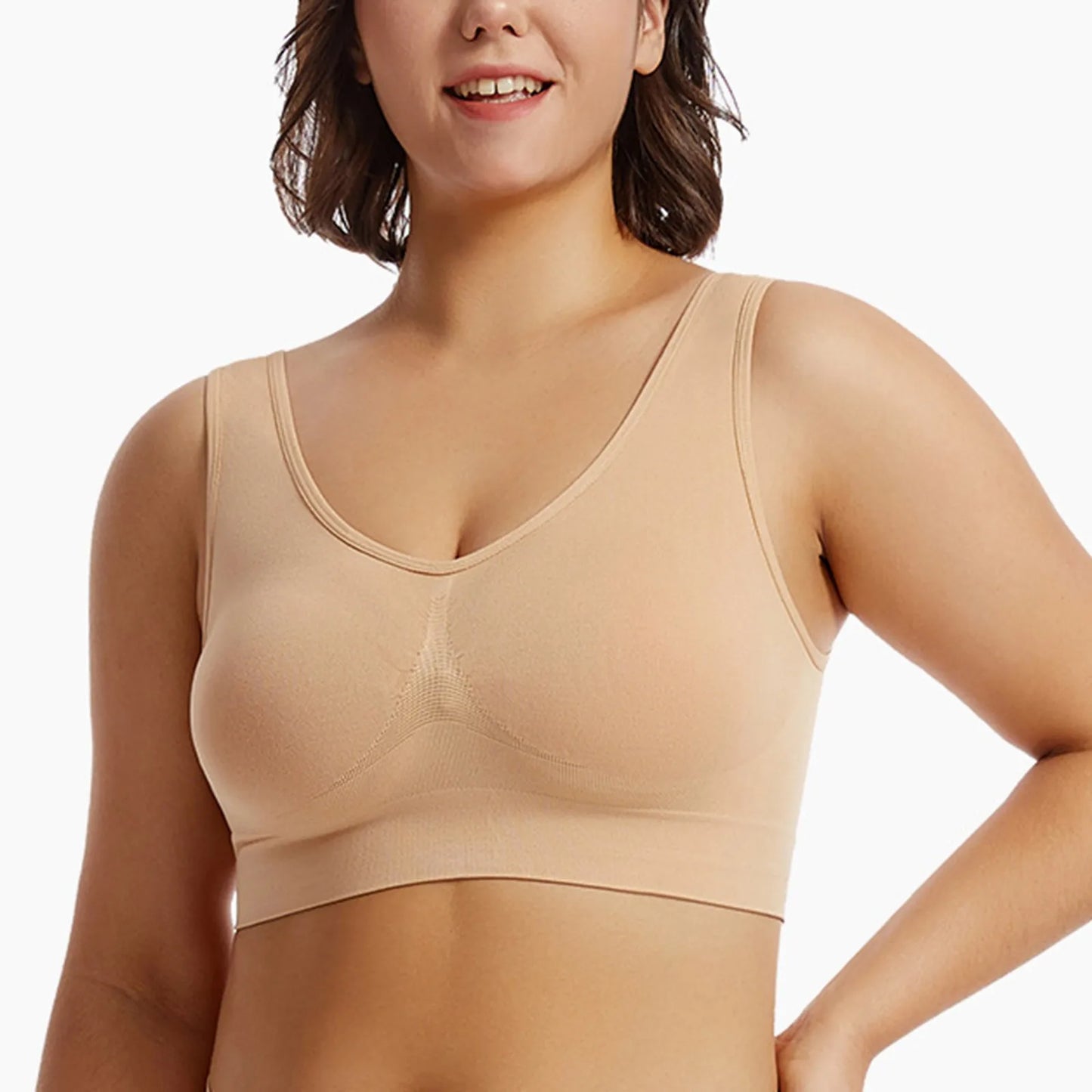Seamless Bras For Women Hollow Mesh Breathable Sports Bra Female Wireless No Pads Crop Top Sexy Lingerie Soft Brassiere M-5XL