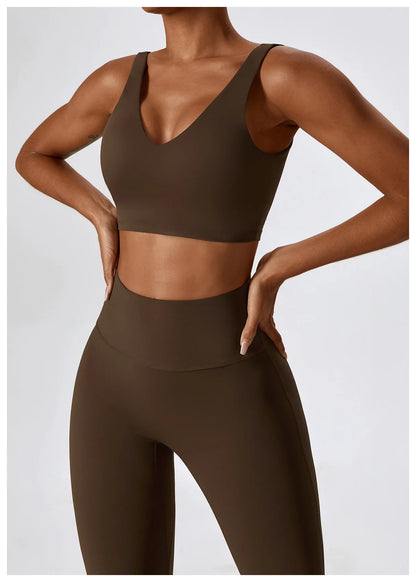 Women Yoga Set – Seamless Sportswear Gym Legging & Fitness Bra Crop Top