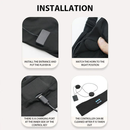 Wireless Bluetooth Headband Earphones Sports Fitness Yoga Headband Headset Elastic Soft Sleeping Smart Music Eye Mask Headphones