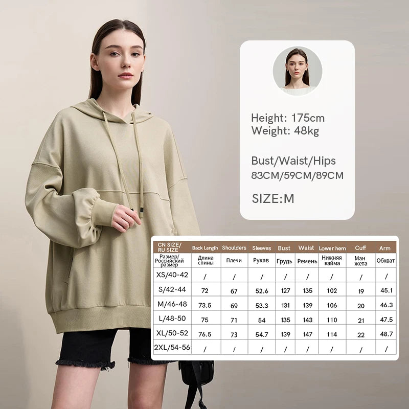 Amii Women's Sweatshirt 2026 Spring New Casual Letter Embroidery Printed Hooded Sweater Women's Loose Versatile Top 12641024