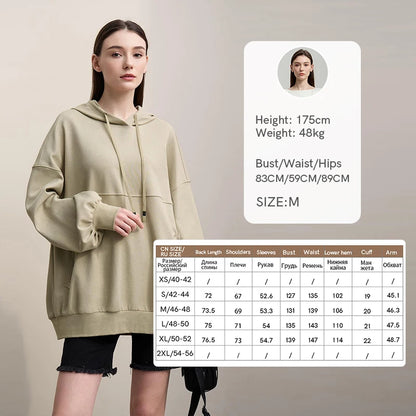 Amii Women's Sweatshirt 2026 Spring New Casual Letter Embroidery Printed Hooded Sweater Women's Loose Versatile Top 12641024