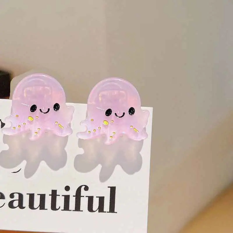 8/6/4Pcs Acetate Ocean Animal Hair Clips Summer Beach Non-Slip Hair Claws Crab Starfish Whale Hair Accessories for Women Girl