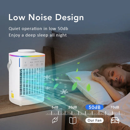 3 In 1 Fan AIr Conditioner Household Small Air Cooler LED Night Light Portable Humidifier Air Adjustment Fan Office Home Fan