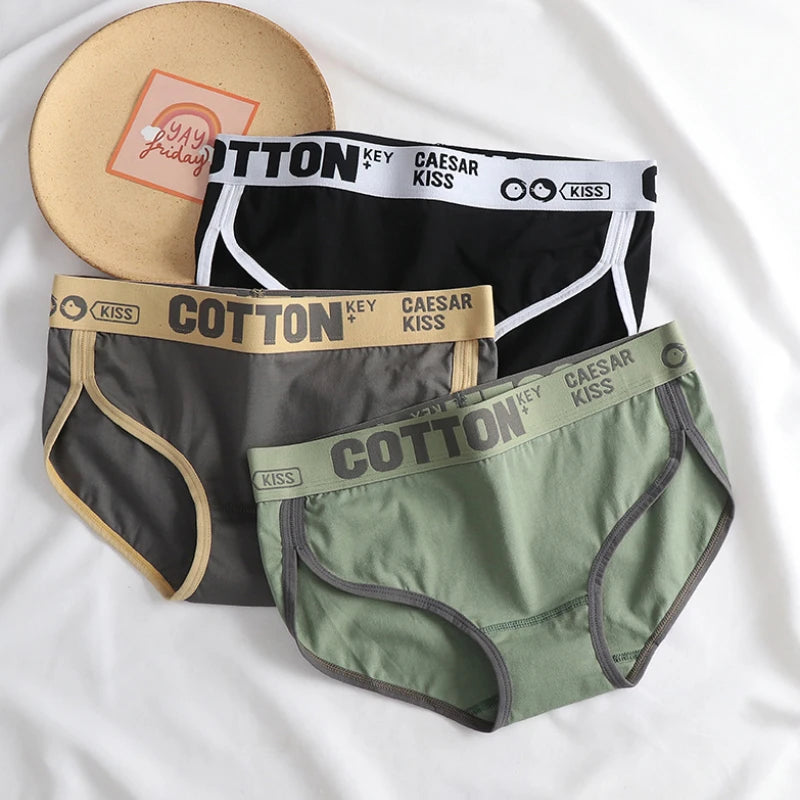 Women Cotton Panties Ladies Sexy Letter Sports Seamless Briefs Beathable Antibacterial Lingerie Solid Underwear Female Intimates