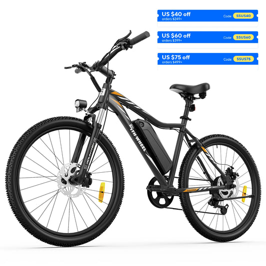 5TH WHEEL AB17 Electric Bike, 700W Peak Motor, 23 Mph Max Speed, Color LCD Display, Front Suspension