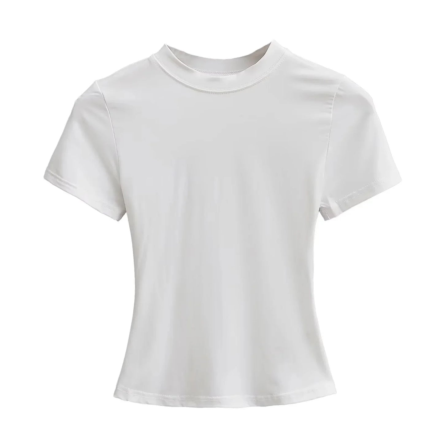 Women's Slim T-Shirt – Casual Solid Y2K Short-Sleeve Top