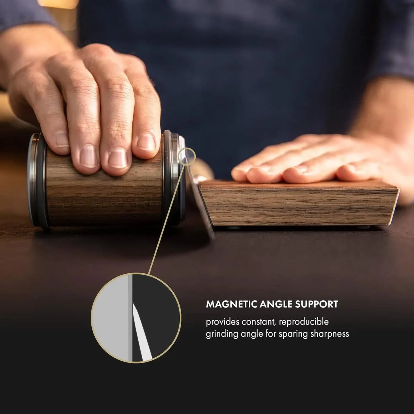 Rolling Knife Sharpener Kit – Diamond Stone with 15°/20° Angles & Magnetic Holder
