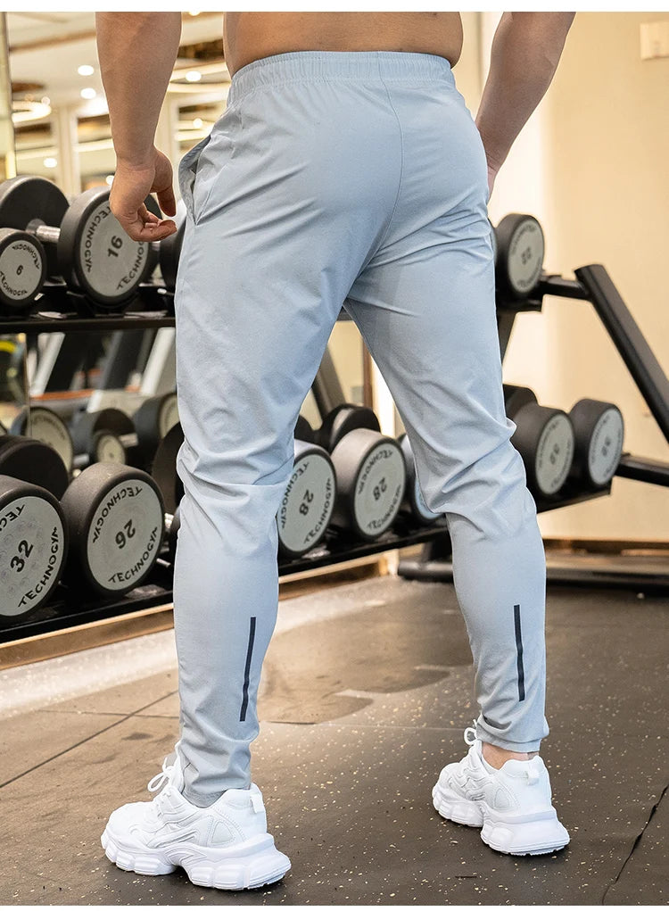 Ice Silk Sweatpants Men's Summer Ultra-thin Cooling Dry Fit Sports Pants Running Breathable Trousers Casual Fitness Leg