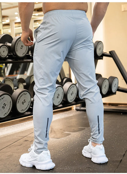 Ice Silk Sweatpants Men's Summer Ultra-thin Cooling Dry Fit Sports Pants Running Breathable Trousers Casual Fitness Leg