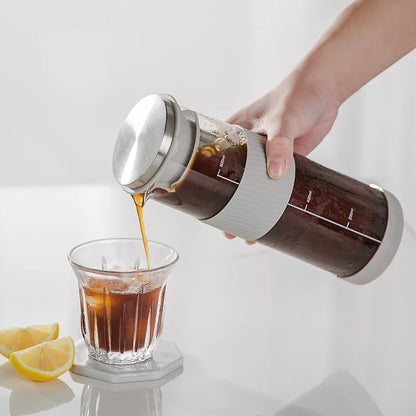 Portable Cold Brew Coffee Maker - 800ml Iced Coffee Kettle  Tea Infuser - ZOOMNSTORE