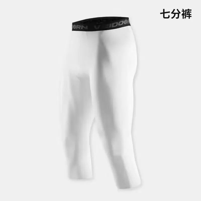 Mens Compression Tights - Athletic Workout Pants | Quick Dry Running Base Layer