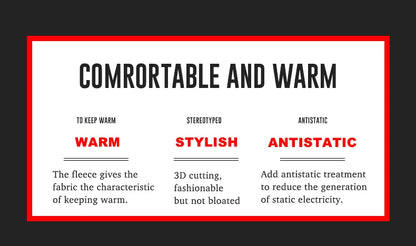 Duck Down Jacket - Warm Winter Fleece Windproof Outdoor Coat for Hiking