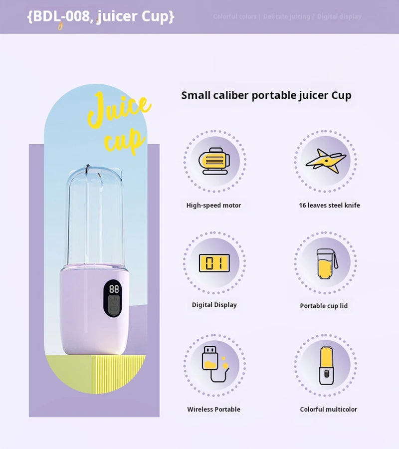 Xiaomi Portable USB Blender - Cordless Mini Juicer for Smoothies  Protein Shakes
