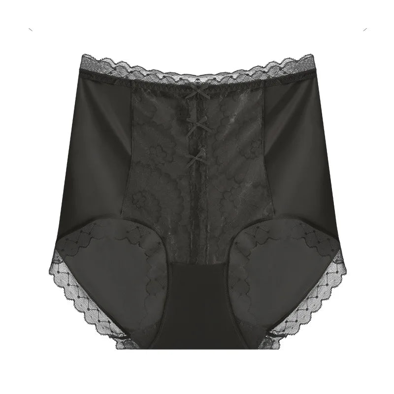 High Waist Lace Women Panties Ice Silk Thin Elastic Briefs Lingerie Seamless Luxury Breathable Underwear Butt Lifting Underpants