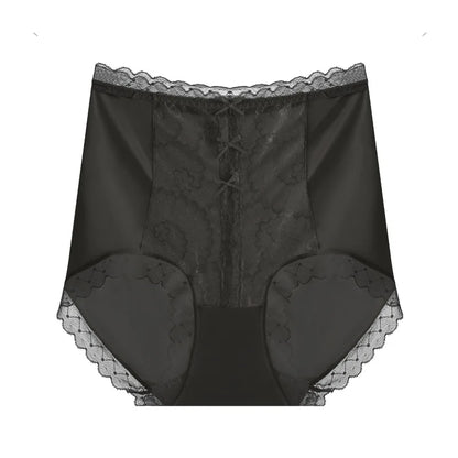 High Waist Lace Women Panties Ice Silk Thin Elastic Briefs Lingerie Seamless Luxury Breathable Underwear Butt Lifting Underpants