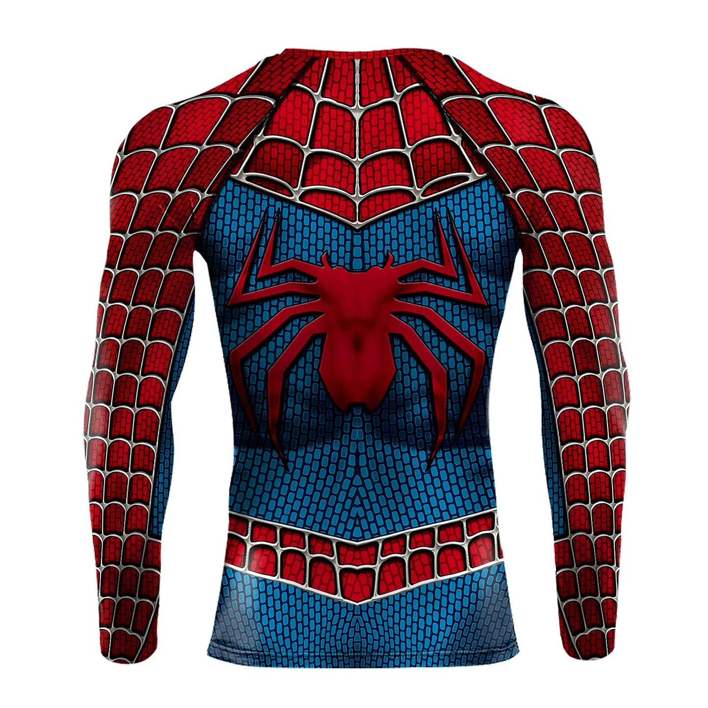 Mens Long Sleeve Spider-Man Compression Shirt - Superhero Cosplay Fitness Top - ZOOMNSTORE