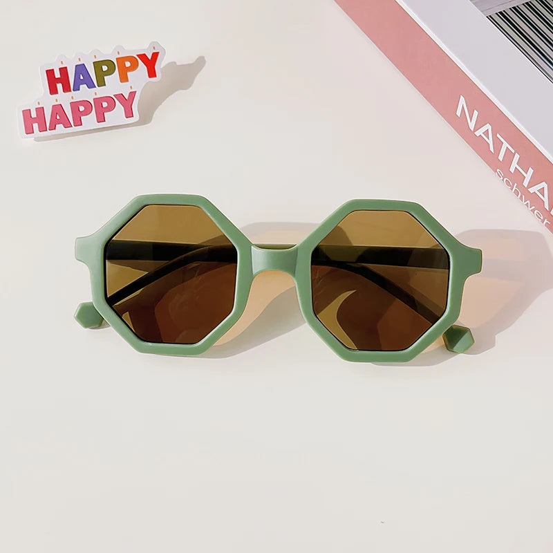 Vintage Frosted Round Sunglasses - UV400 Sun Protection for Kids
