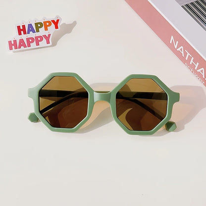 Vintage Frosted Round Sunglasses - UV400 Sun Protection for Kids