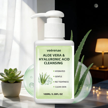 ALOE VERA HYALURONIC ACID CLEANSING | Gentle Deep Pore Moisturizing Face Wash | All Skin Types | Daily Morning & Night Use
