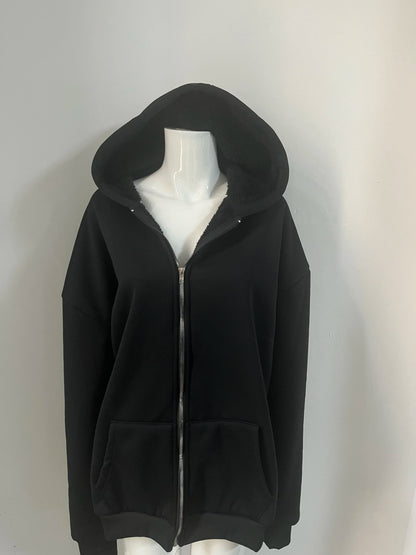 Unisex hoodie hooded sweatshirt with leopard print lining pocket, loose cardigan, zipper sweatshirt, streetwear style