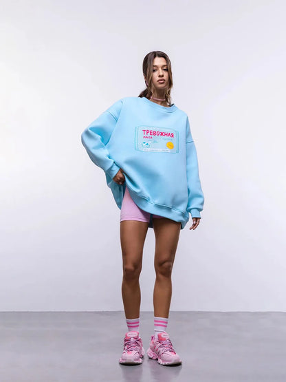Sumuyoo Printing Warm Sweatshirt Loose Round Neck Oversized Chic Women's HoodiesTrendy Casual Autumn Winter Office Lady Pullover