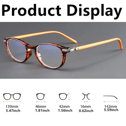 Reading Glasses Unisex – Small Round Frame Anti Blue Light Eyewear With Plastic Titanium Frame