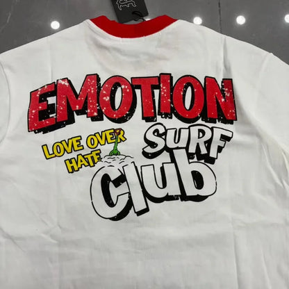 New MIXED-EMOTION Rhinestone cartoon printed pattern 100% cotton Men Women T-shirt Loose casual Shinning Diamond Tees Oversized Top