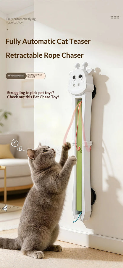 Fully automatic giraffe cat teasing machine, automatically tightens and throws ropes, allowing cats to relax and relieve boredom