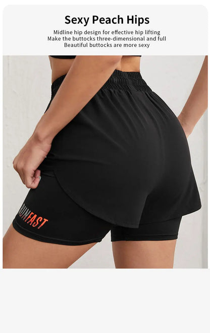 Women's High Rise Yoga Shorts - Elastic Waistband, Breathable Running Shorts