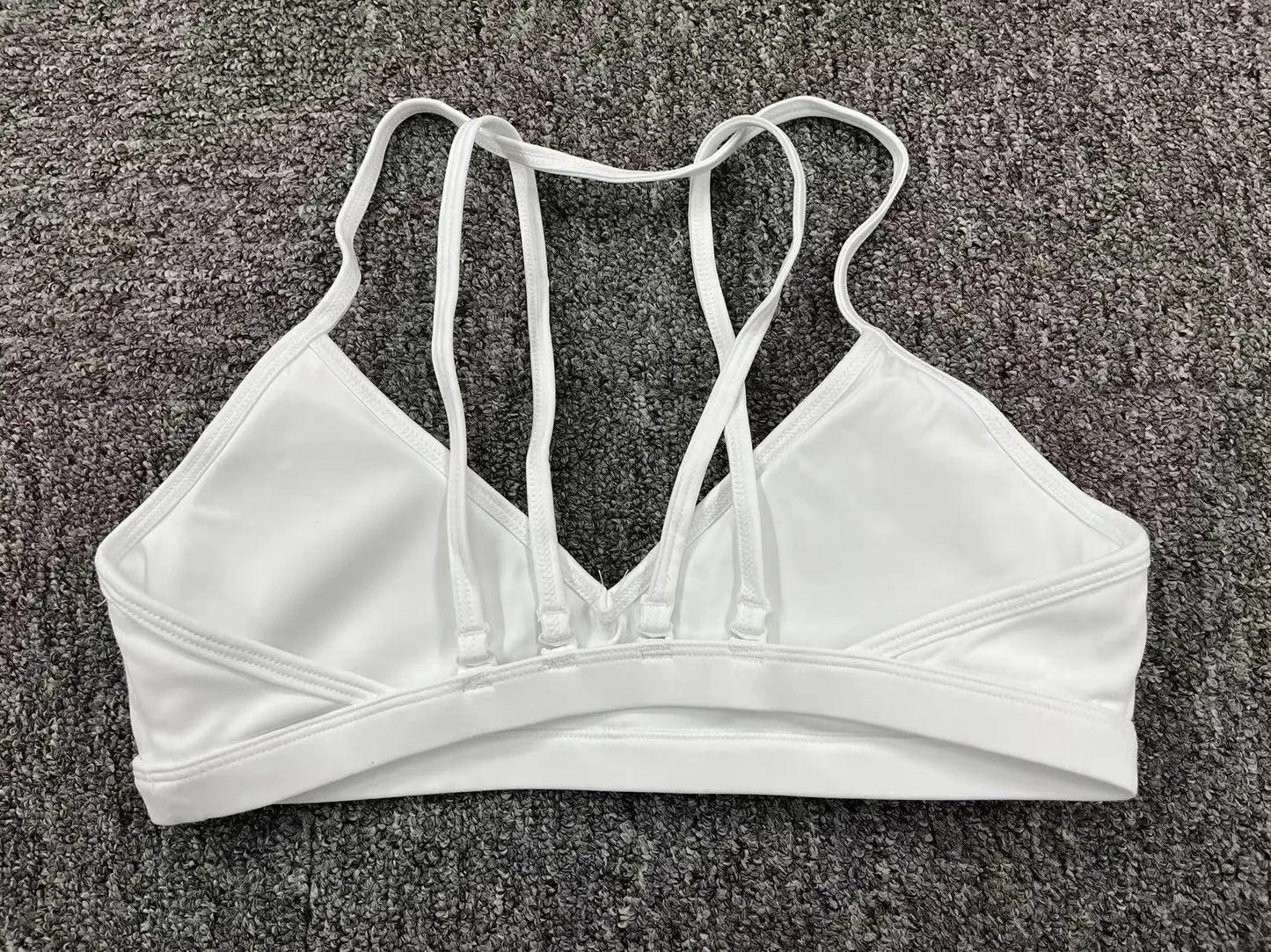 Yoga Sports Bra - Lightweight Nylon Spandex Multi Wear Crop Top with Removable Straps