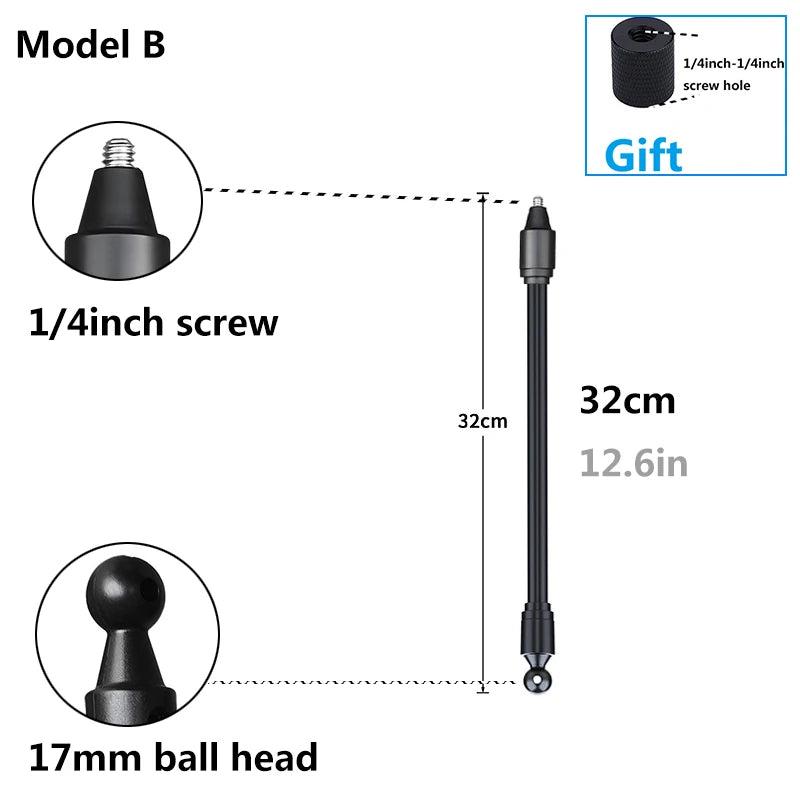 Flexible Arm Monopod Selfie Stick Rod Mount Holder Stands for Mobile Phones for Gopro Hero DJI OSMO Insta 360 Cameras Tripod