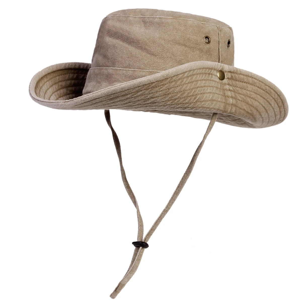 Washed Cotton Bucket Hat – Men's Wide Brim Casual Sun Hat