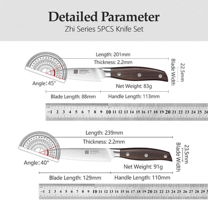 XINZUO High Quality Paring  Utility Cleaver Knife Set - 35 5 8 Germany 14116 Stainless Steel