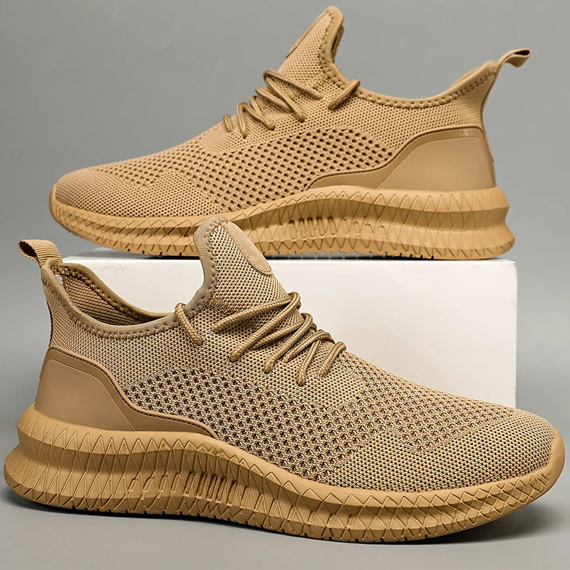 Men Walking Shoes Fashionable Lightweight Outdoor Breathable Sports Flat Mesh Comfortable Casual Tennis Shoes for Men