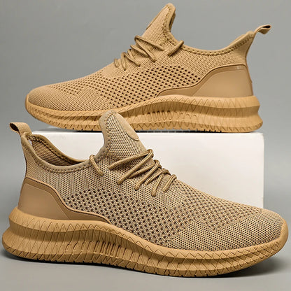 Men Walking Shoes Fashionable Lightweight Outdoor Breathable Sports Flat Mesh Comfortable Casual Tennis Shoes for Men
