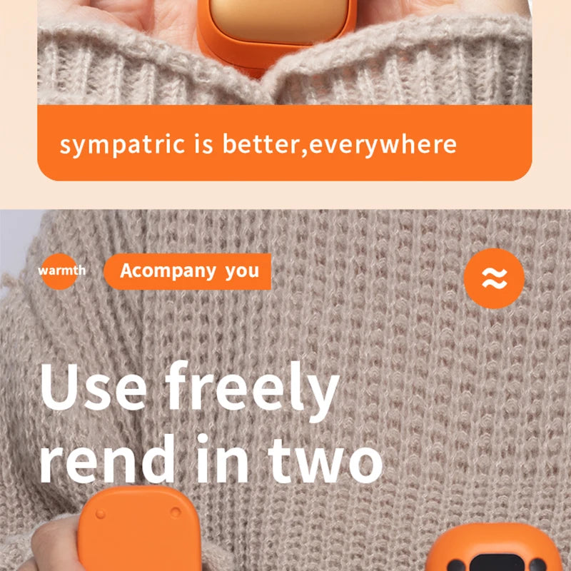 Magnetic Hand Warmer Rechargeable - 4 Colors (Orange/Pink/White/Black) Fast Heating 2-in-1 Pocket Heater for Winter Outdoor
