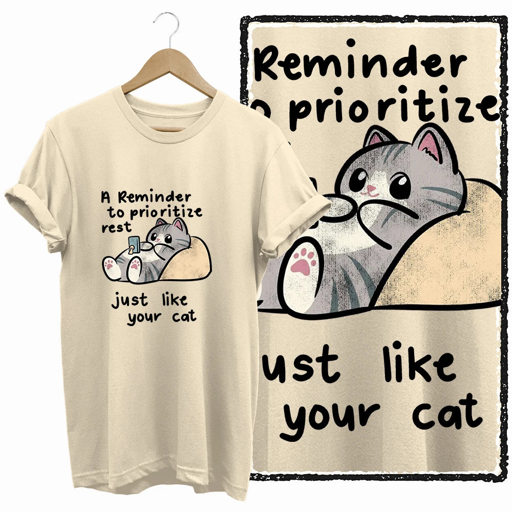 COOLMIND BEIGE cat print exclusive graphic 100% cotton women T shirt big size loose cotton cat lover women tshirt LOVELY cat tee