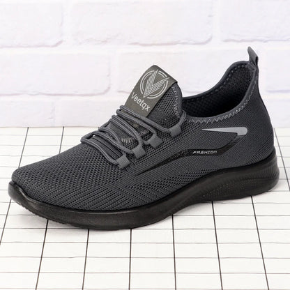 Men's Solid Lace-Up Casual Shoes, Lightweight Outdoor Sports Shoes for Men's Fashionable Solid Casual Shoes Suitable for Leisure Walking Enthusiasts - Ideal for Lightweight, Breathable and Non-Slip, Suitable for Leisur