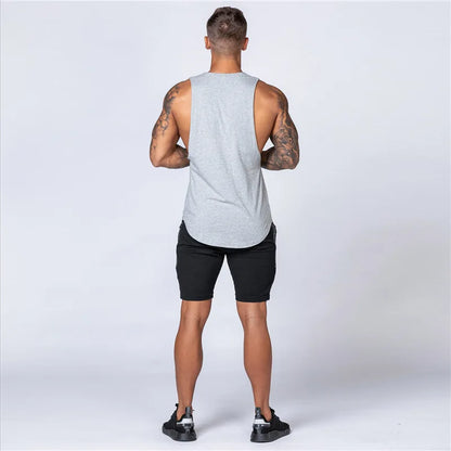 Men Cotton Sleeveless Shirt Casual Gym Tank Top Man Quick Dry Fitness Basketball Vest Bodybuilding Running t-Shirt Man Clothing