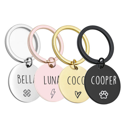 Personalized Engraved Cat Dog Pet ID Tag Dogs Anti-lost Collar Charm Engraving Pet Name Collar for Puppy Cats Collar Accessories
