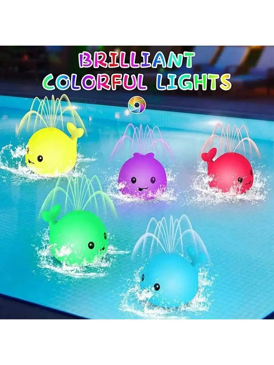 Baby Bath Toys, Toddler Bath Toys for Kids Ages 1-3, Light Up Whale Bath Toy Sprinkler, Pool Water Table Infant Baby Toys 6-12-1