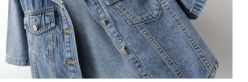 Fashionable New Versatile Short Sleeved Denim Jacket for Women Loose Korean Version Top Small Shawl Cardigan for Outerwear