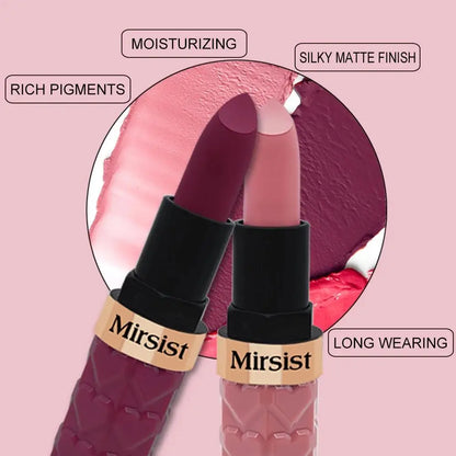 Velvet Matte Lipstick Non Transfer Waterproof Highly Pigmented Longwear Nude Peach Brown Cherry Tones Smooth Lip Makeup